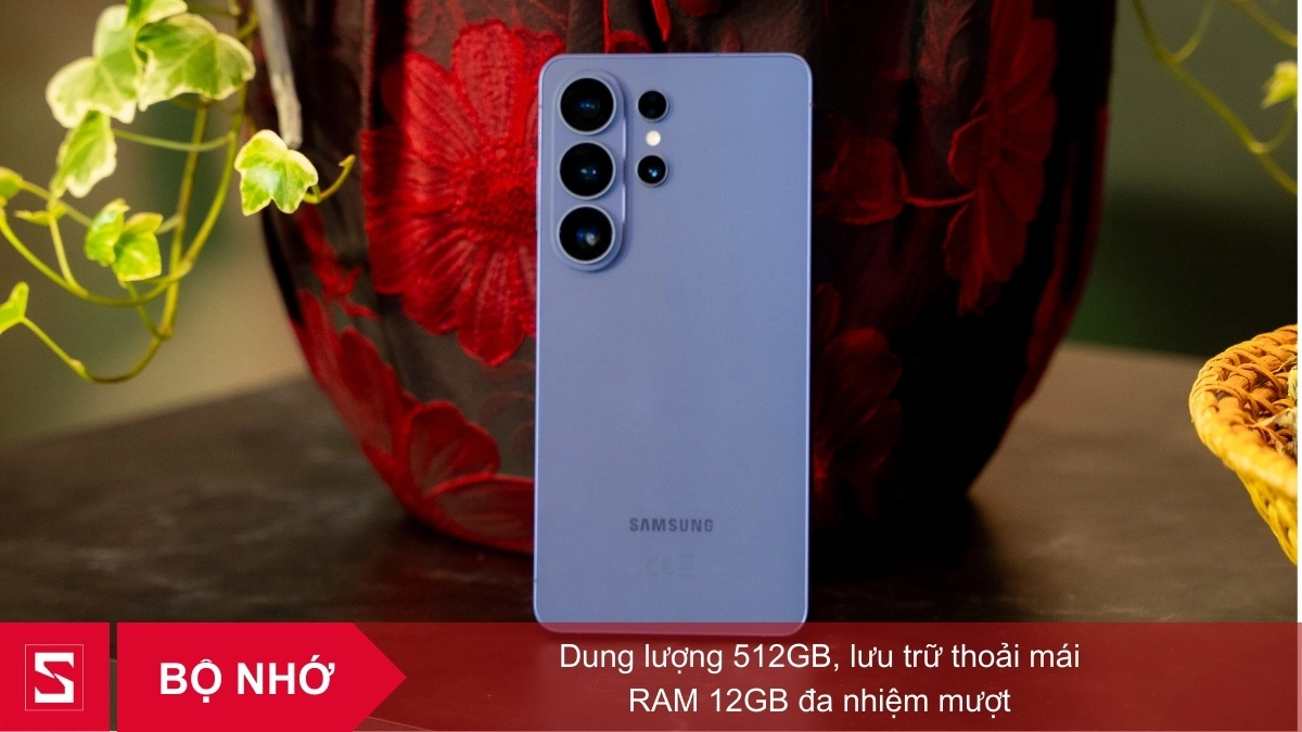 Không gian lưu trữ 512GB chuẩn UFS 4.X và 12GB RAM