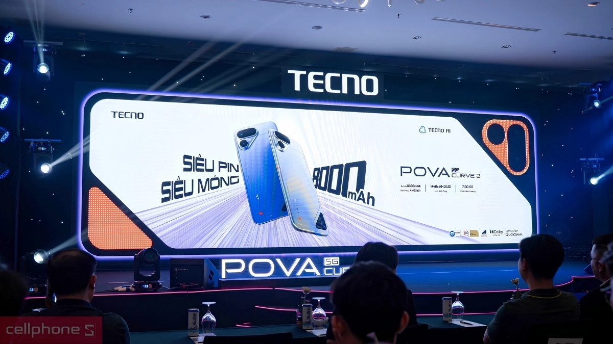 TECNO Pova Curve 2 với thiết kế hiện đại của dòng smartphone TECNO