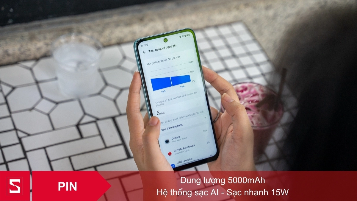 Điện thoại Tecno Spark Go 2 được trang bị pin 5000mAh