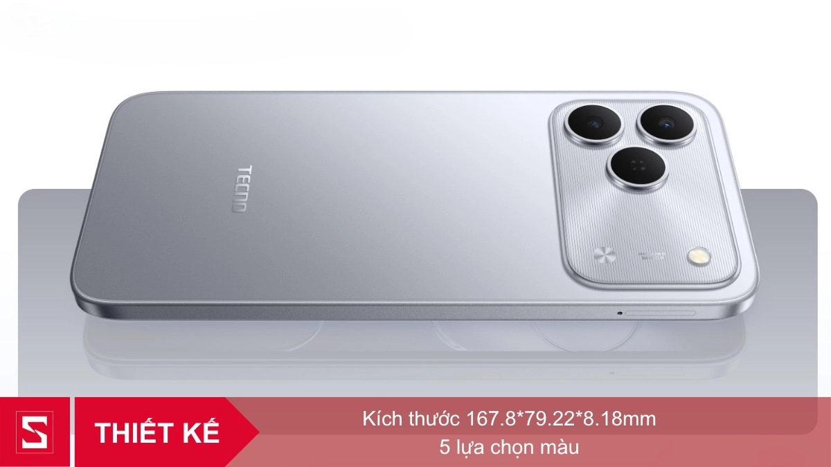 Điện thoại TECNO Spark 50 sở hữu thân máy mỏng