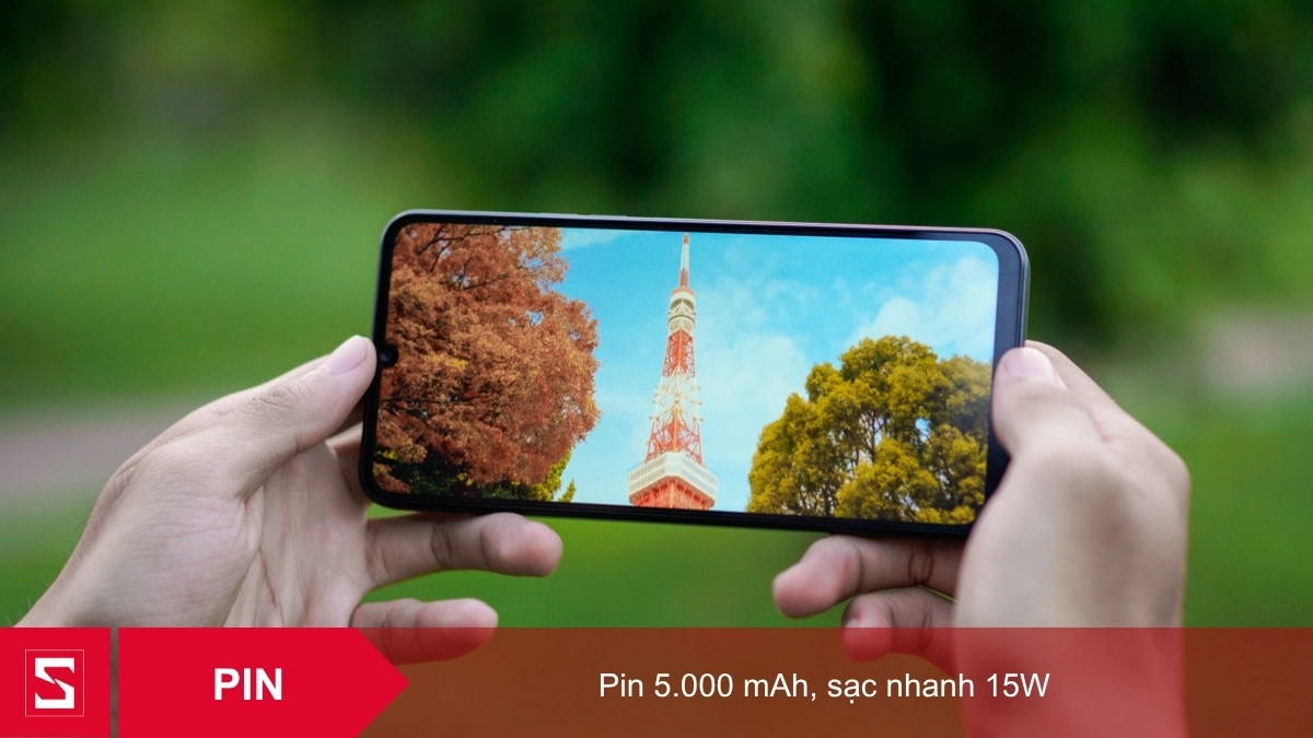 Pin 5.000 mAh, sạc nhanh 15W