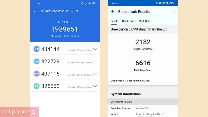 Điểm Antutu Xiaomi 14 Ultra 5G đạt 1.989.651 điểm