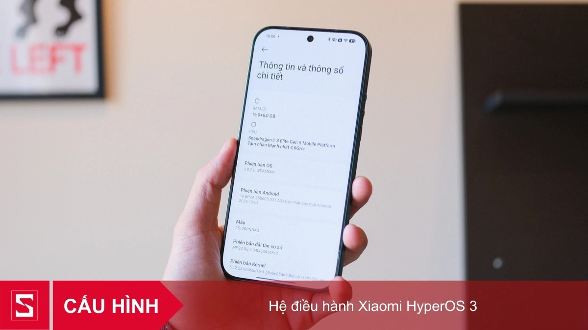 Điện thoại Xiaomi 17 Ultra 5G 16GB 512GB vận hành trên nền tảng Xiaomi HyperOS 3