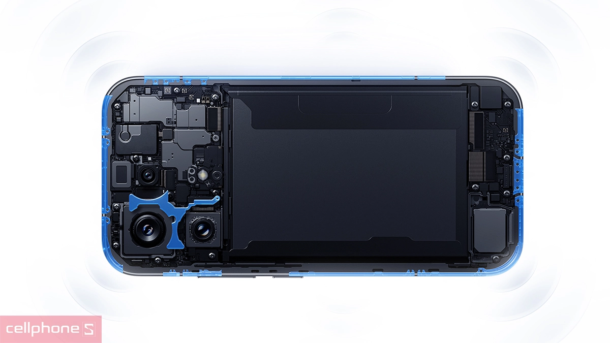 Tản nhiệt diện tích lớn 4.497 mm²