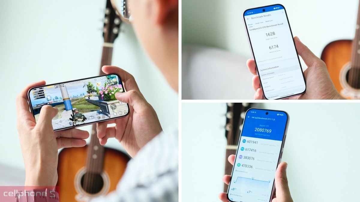 Hiệu năng điểm Antutu và điểm Geekbench 6 trên Xiaomi 17T