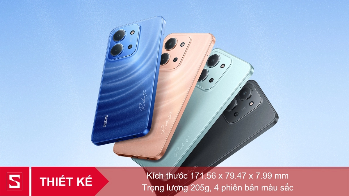 Thiết kế Xiaomi Redmi 15C