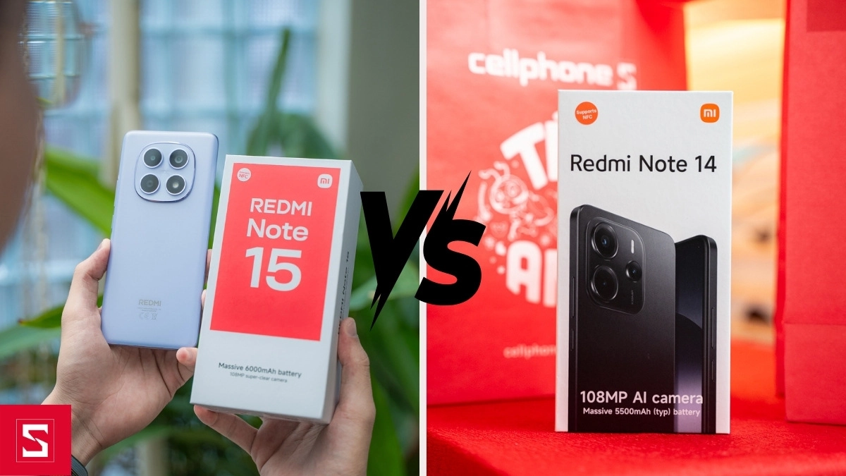 So sánh điện thoại Xiaomi Redmi Note 15 với Note 14