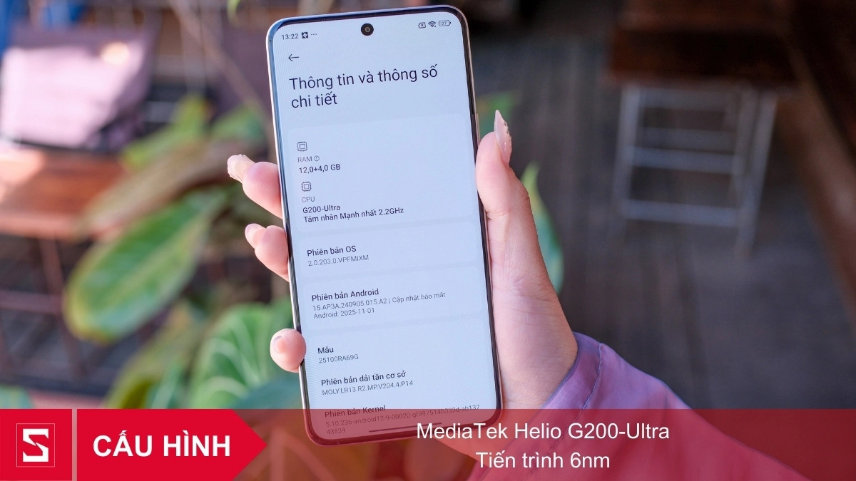 Vi xử lý Helio G200 Ultra trên Redmi Note 15 Pro 4G