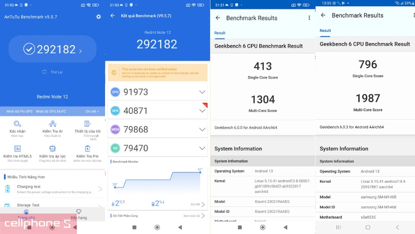 Điểm Antutu trên Redmi Note 12