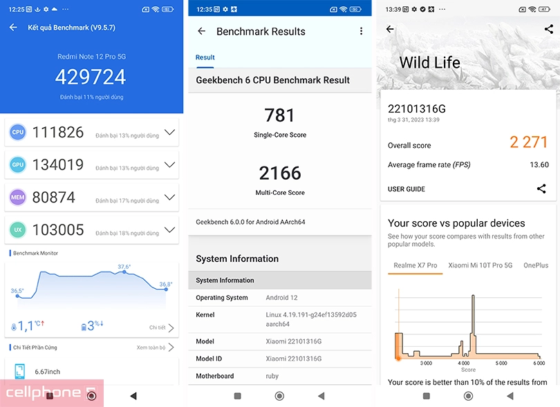 Hiệu năng Xiaomi Redmi Note 12 Pro 5G