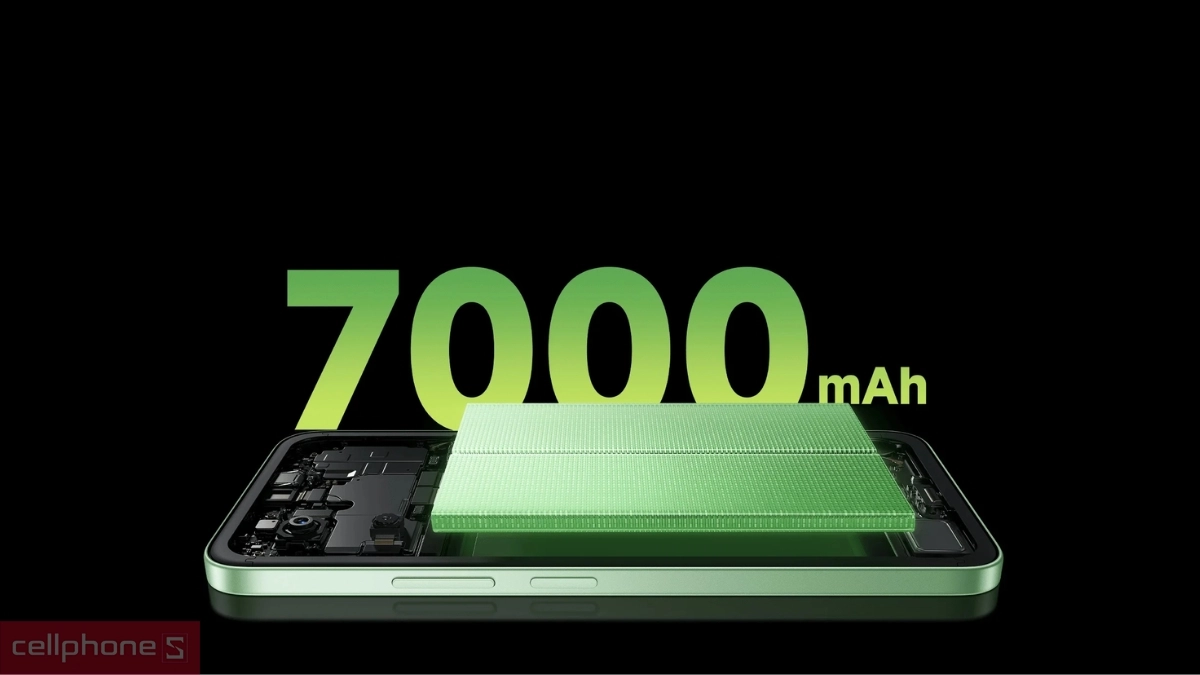 Điện thoại Redmi 15 5G sở hữu viên pin 7000mAh