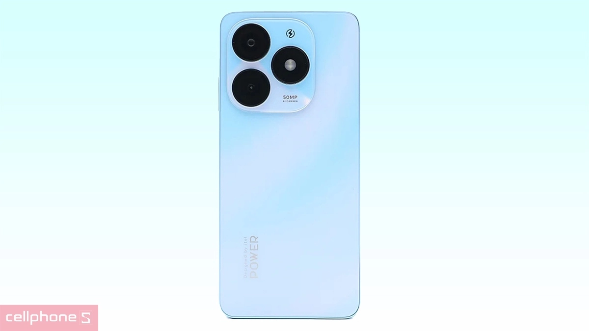 Mặt lưng màu xanh chuyển sắc trẻ trung cùng cụm camera sau độc đáo của điện thoại iTel