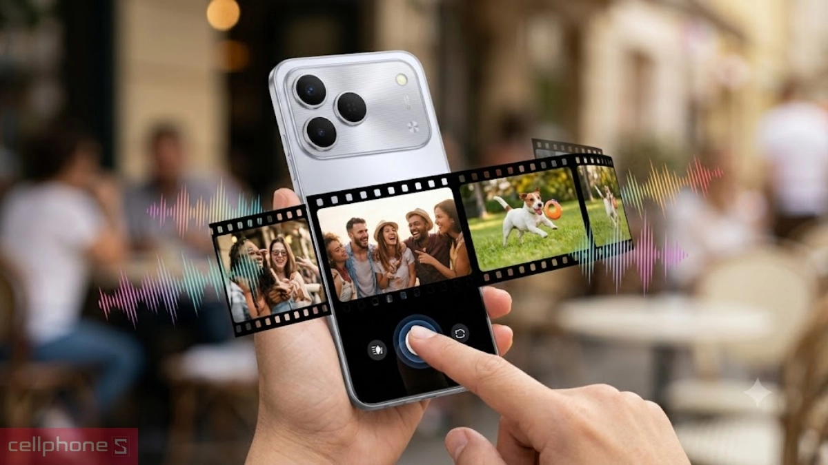 TECNO Spark 50 hỗ trợ LivePhoto ghi lại chuyển động cùng âm thanh
