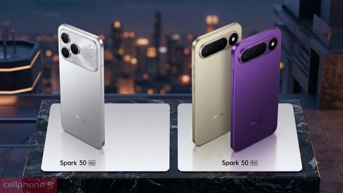 TECNO Spark 50 sở hữu thiết kế khác nhau giữa hai phiên bản