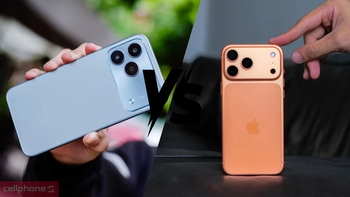 TECNO Spark 50 được so sánh cùng iPhone 17 Pro Max trong bảng thông số