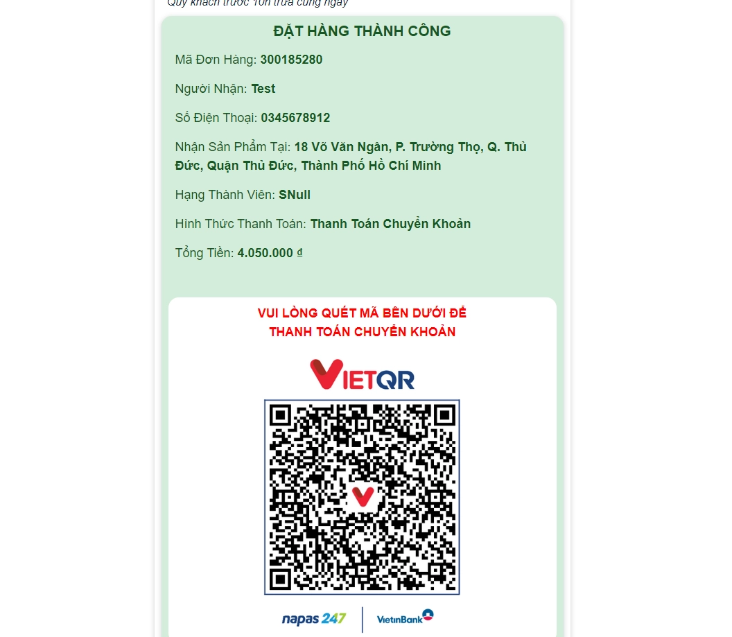 Thanh toán chuyển khoản