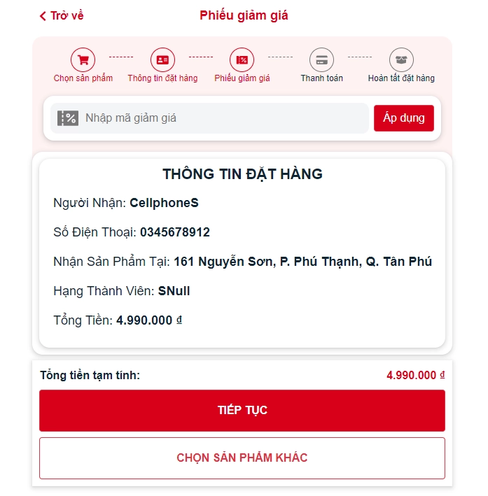 Xác nhận thông tin