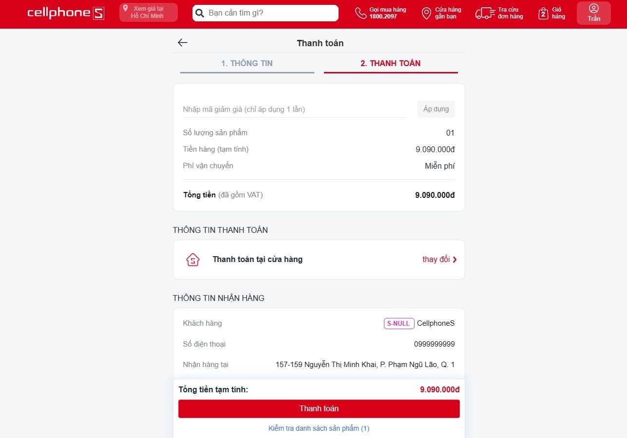 Phương thức thanh toán