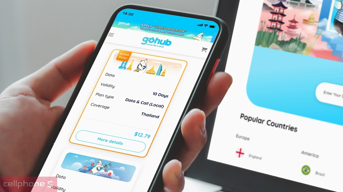 Dung lượng eSIM du lịch Gohub châu Á 2GB 10 ngày
