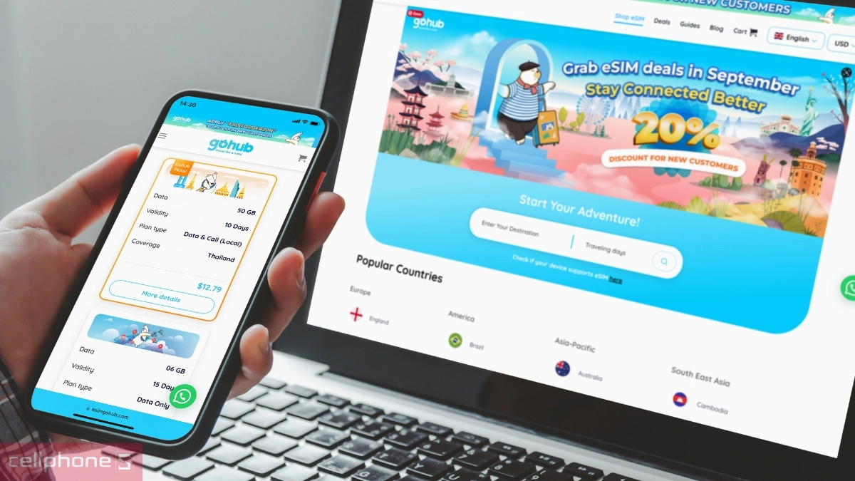 Cách kích hoạt eSIM du lịch Gohub Singapore Malaysia Indonesia 3GB 7 ngày