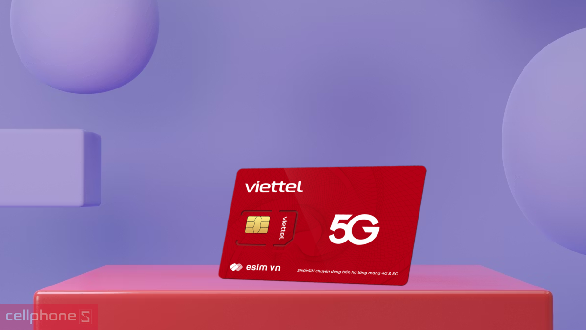Esim sim 5G Viettel 5G180B_SUB 6GB/ngày chỉ có Esim