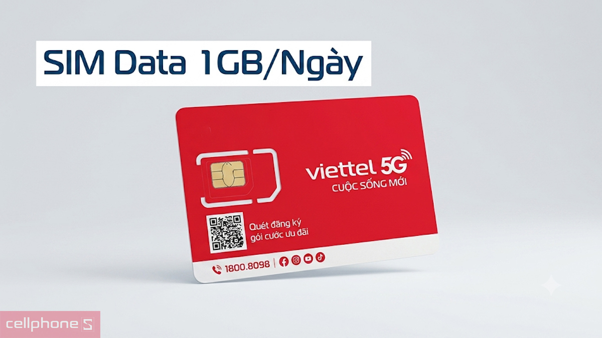 SIM Viettel data 1GB mỗi ngày phù hợp cho nhu cầu truy cập internet cơ bản