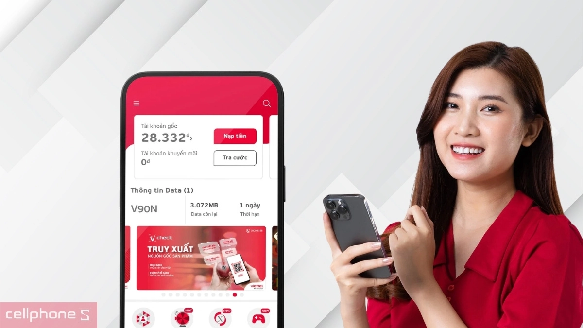 Kiểm tra dung lượng SIM data Viettel bằng tin nhắn KT DATA gửi 191