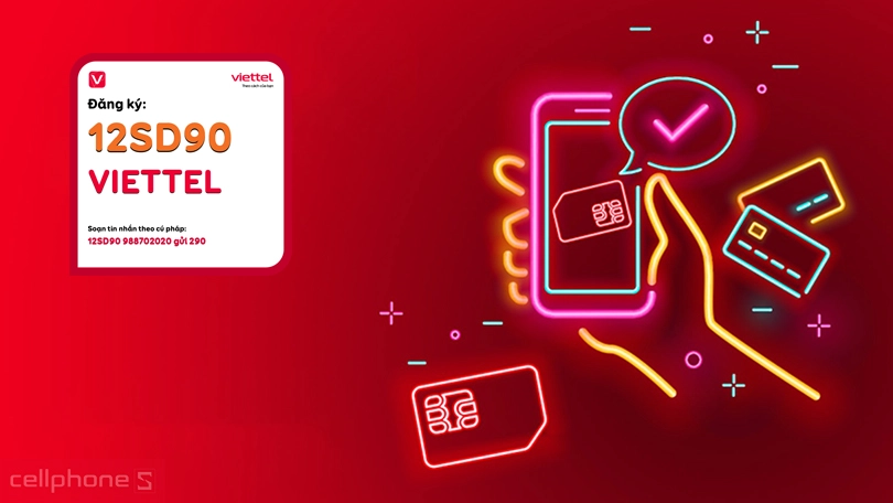 Sim 4G Viettel SD90 1.5GB/Ngày Free 12 tháng