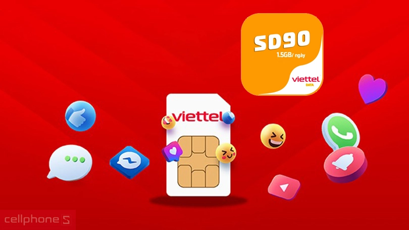 Data Sim 4G Viettel SD90 1.5GB/ngày free 6 tháng