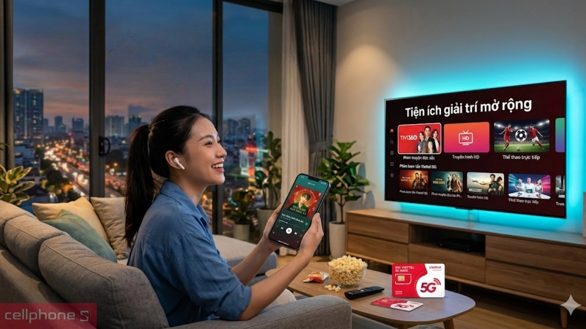 Tiện ích giải trí mở rộng trên Sim Viettel 5G N200