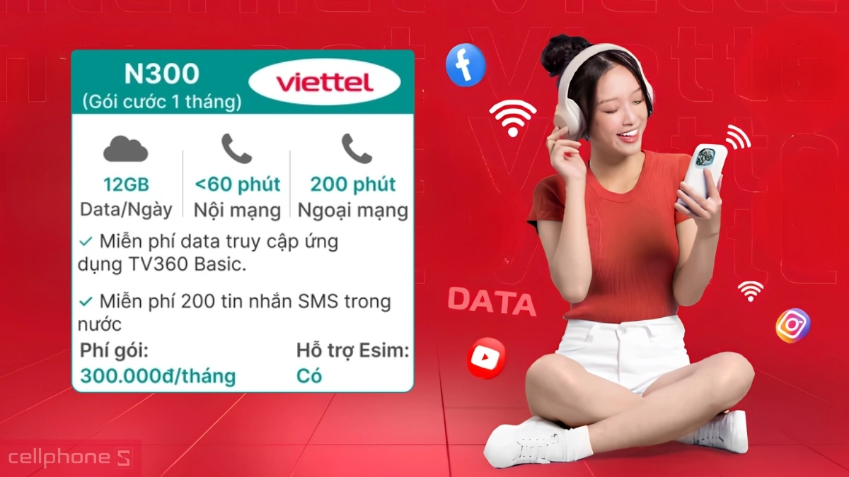 Dịch vụ giải trí số trên SIM Viettel 5G N300
