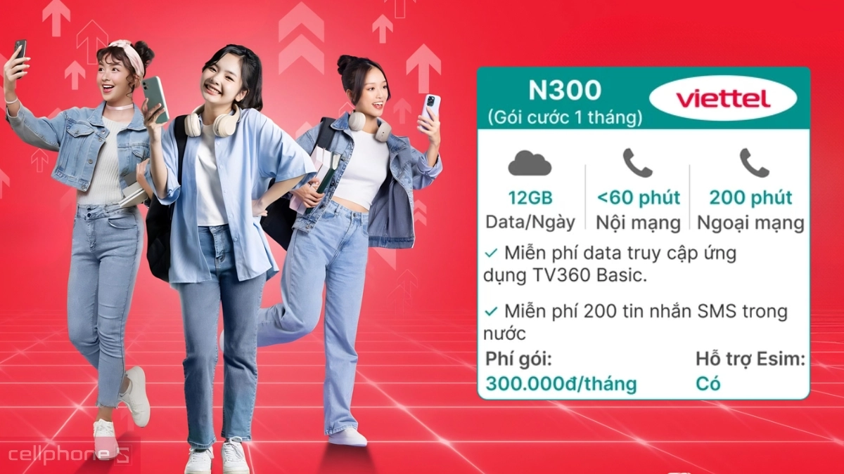 Hỗ trợ eSIM tiện lợi của SIM Viettel 5G N300