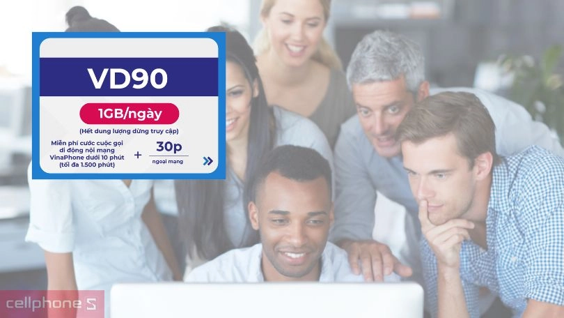 SIM 4G Vinaphone 3VD90 - Ưu đãi 1GB/ngày, hỗ trợ gọi nội và liên mạng