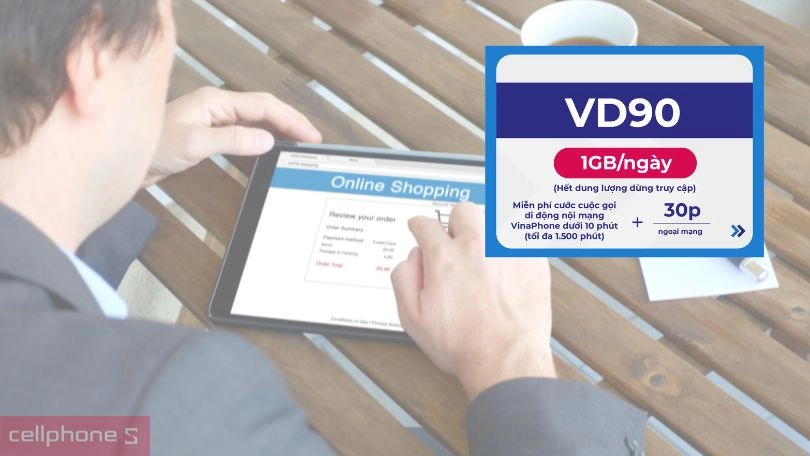 SIM 4G Vinaphone 3VD90 - Ưu đãi 1GB/ngày, hỗ trợ gọi nội và liên mạng