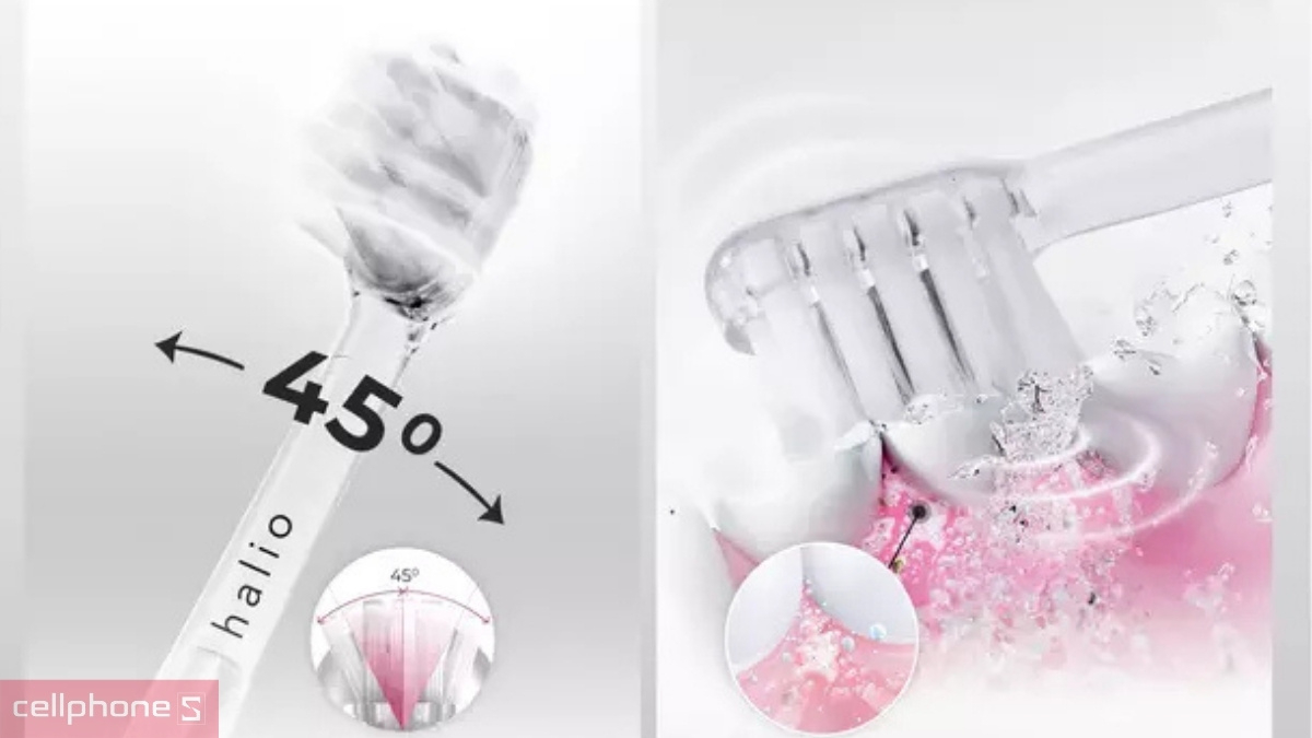 Bàn chải điện Halio Wave Sonic Electric Toothbrush - Vệ sinh răng nướu hiệu quả