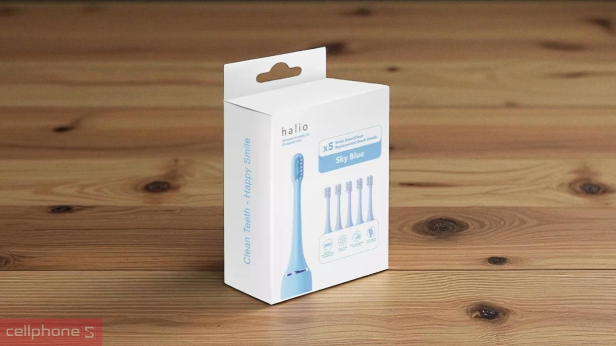 Bộ 5 đầu bàn chải thay thế Halio Wave Sonic Replacement Brush Heads mềm, siêu mảnh