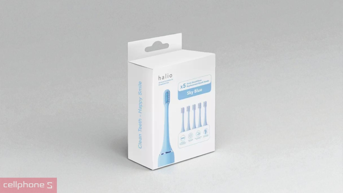 Bộ 5 đầu bàn chải thay thế Halio Wave Sonic Replacement Brush Heads mềm, siêu mảnh