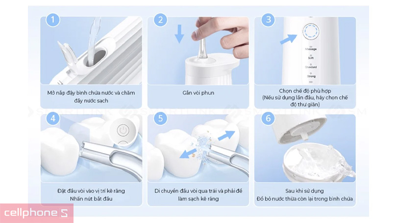 Hướng dẫn sử dụng máy tăm nước usmile CY0 đúng cách