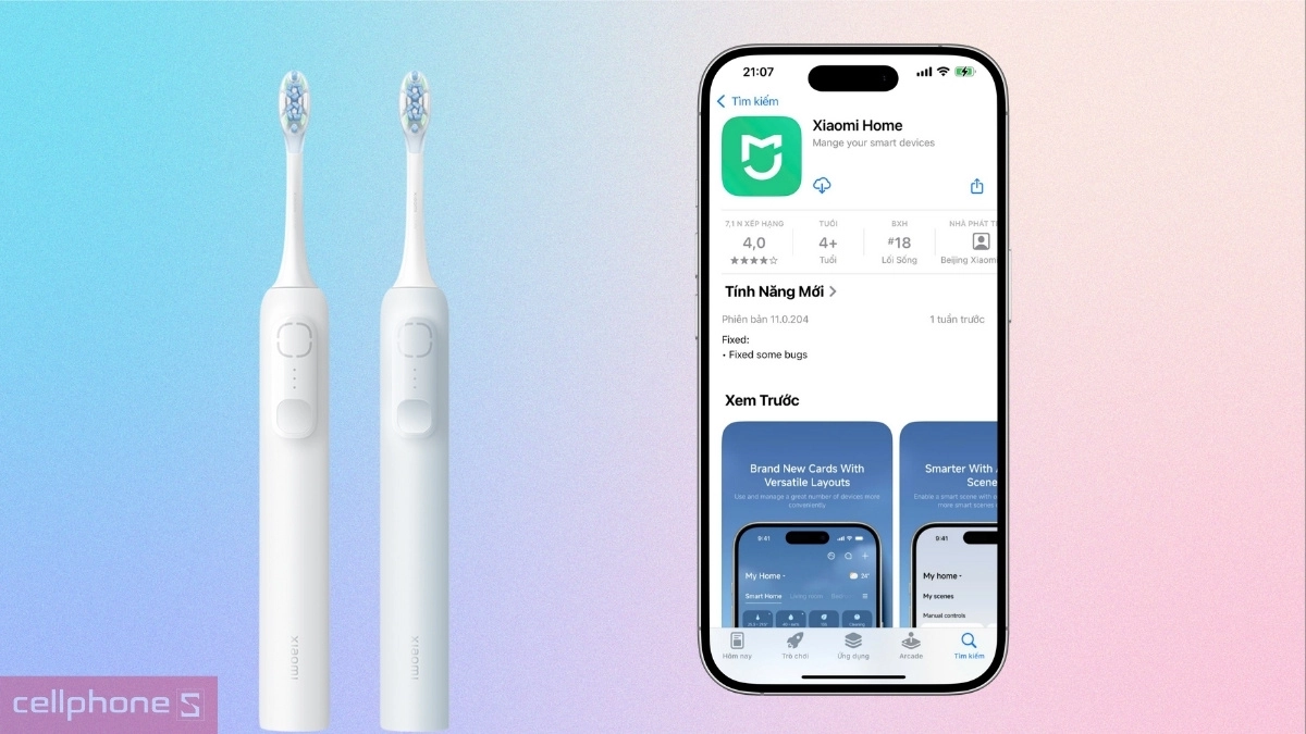 Bàn chải điện Xiaomi được tích hợp vào hệ sinh thái thông minh