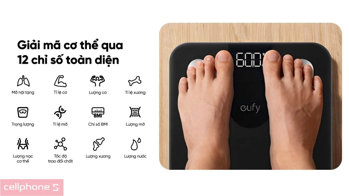 Tính năng cân điện tử thông minh Eufy A1