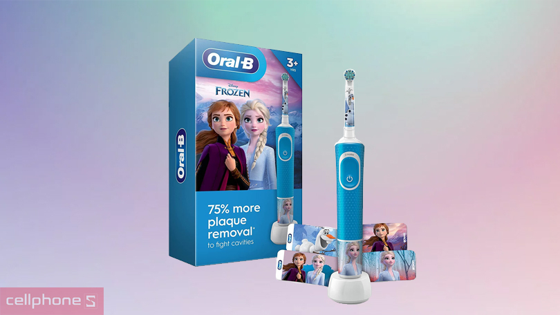 Bàn chải điện trẻ em Oral-B Vitality D12 Disney Frozen - Tạo hình Disney ngộ nghĩnh, thời lượng pin lớn
