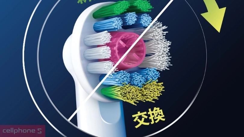 Thiết kế đầu bàn chải Oral-B Whitening EB18PRX