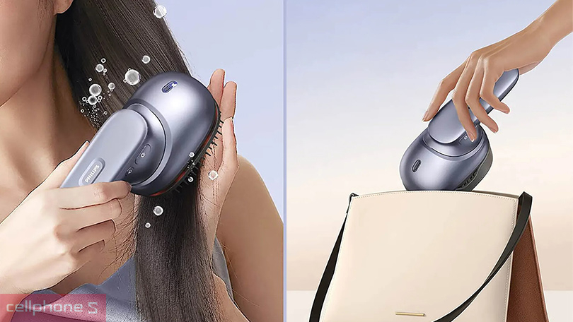 Thiết kế lược điện massage da đầu Philips PPM1511