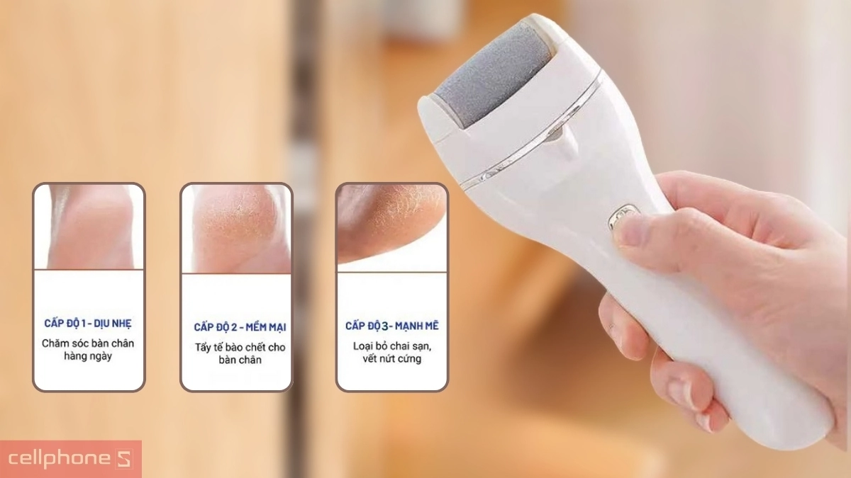 3 mức độ mài Máy chà gót chân Hyundai - PMS-016-WH