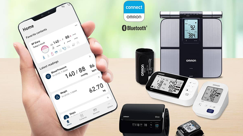 Theo dõi huyết áp đơn giản qua app Omron connect