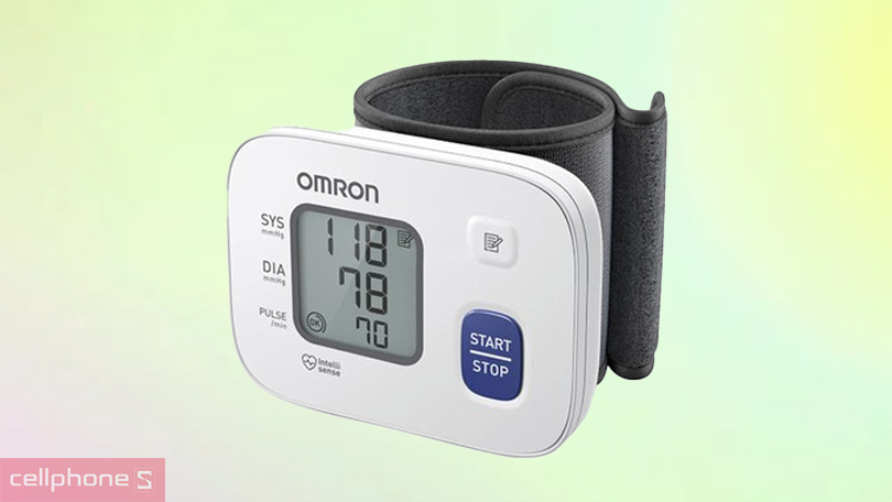 Máy đo huyết áp cổ tay Omron HEM-6161 - Công nghệ Intelli Sense thông minh, màn hình hiển thị rõ nét