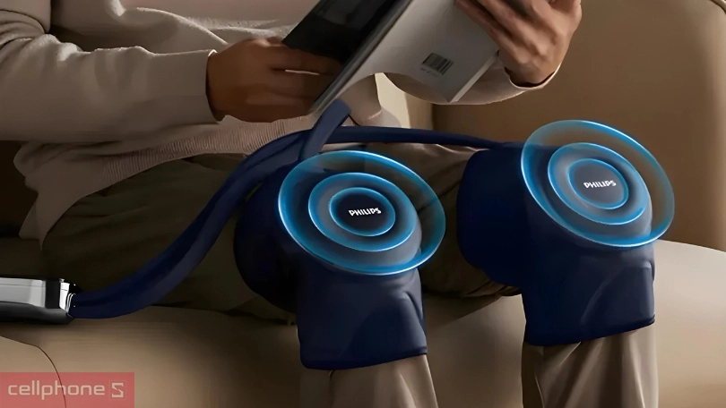 Máy massage đầu gối Philips PPM5521: xoa bóp 10 điểm tiếp xúc, chườm nóng thúc đẩy lưu thông máu