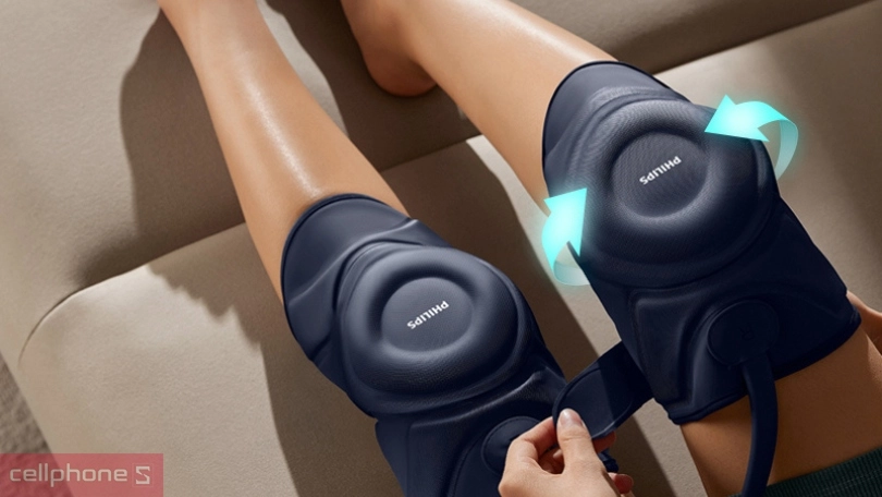 Máy massage đầu gối Philips PPM5521: xoa bóp 10 điểm tiếp xúc, chườm nóng thúc đẩy lưu thông máu