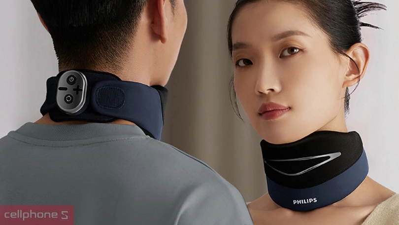 Máy massage cổ thông minh Philips PPM3311: xoa bóp 360 độ, chườm nóng thoải mái