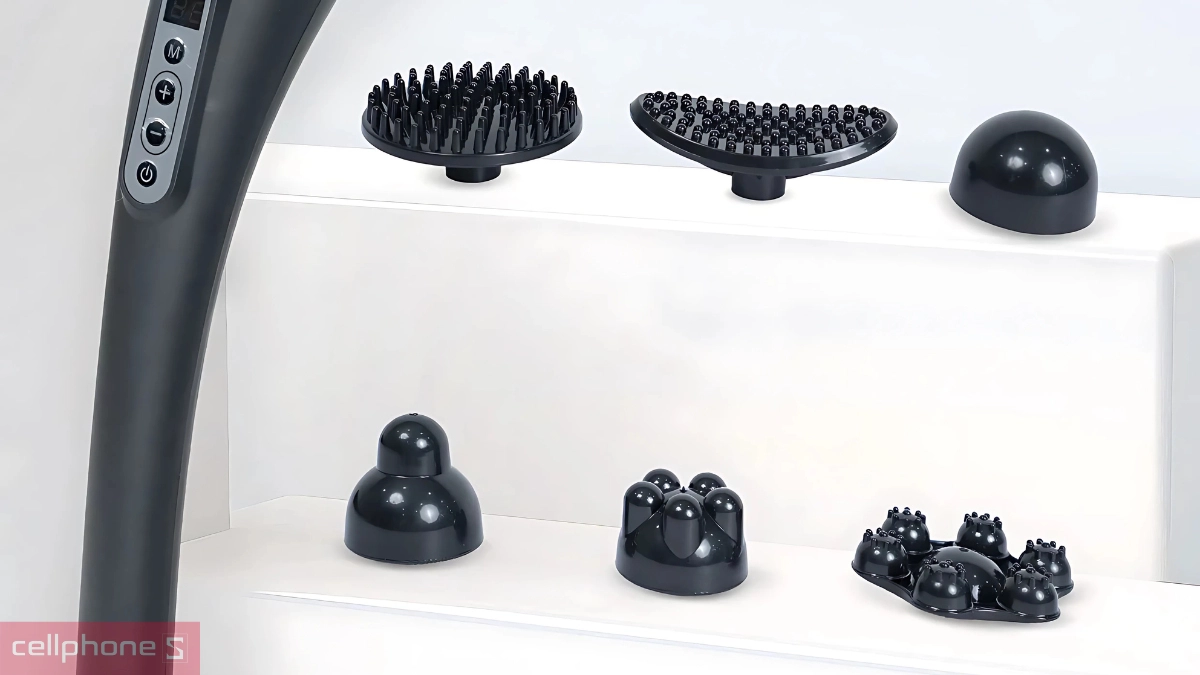 Đa dạng đầu massage chuyên biệt, giảm đau nhức toàn diện